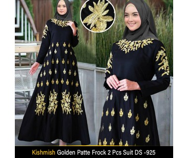 Kishmish Golden Patte Frock 2 Pcs Suit DS -925 Kishmish Golden Patte Frock 2 Pcs Suit DS -925